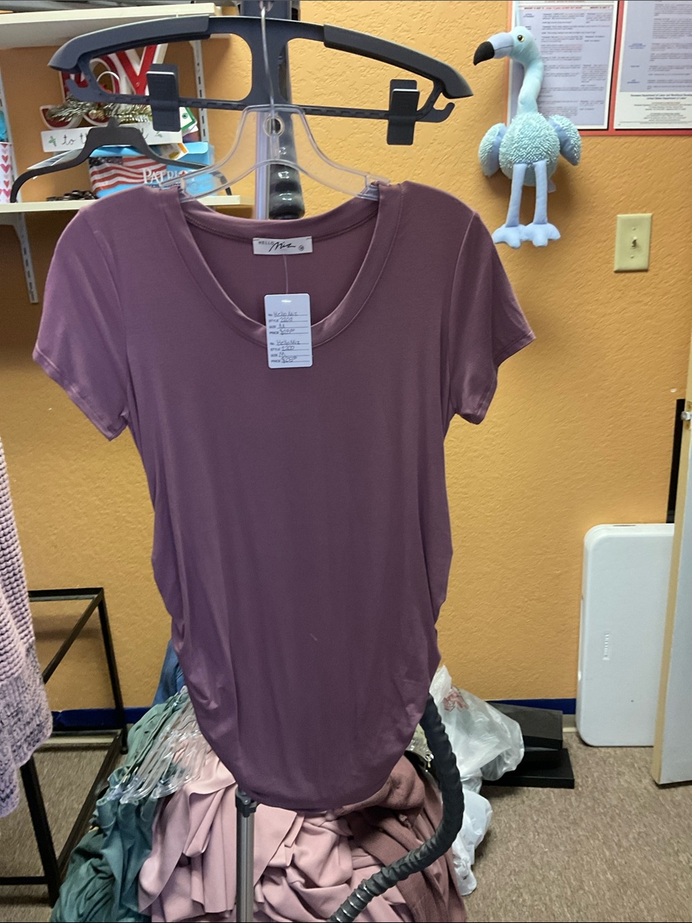 Hello MIZ Mauve Scoop Neck Short Sleeve Tee